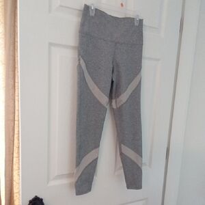 Aerie Women's Gray Leggings with Sheer Mesh Panels Size Small